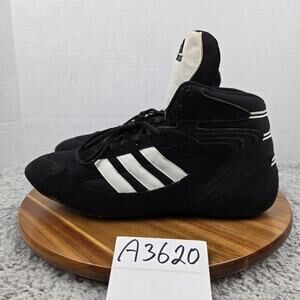 Adidas Mens 11 Revel Wrestling Shoe Black White Athletic Performance Vintage